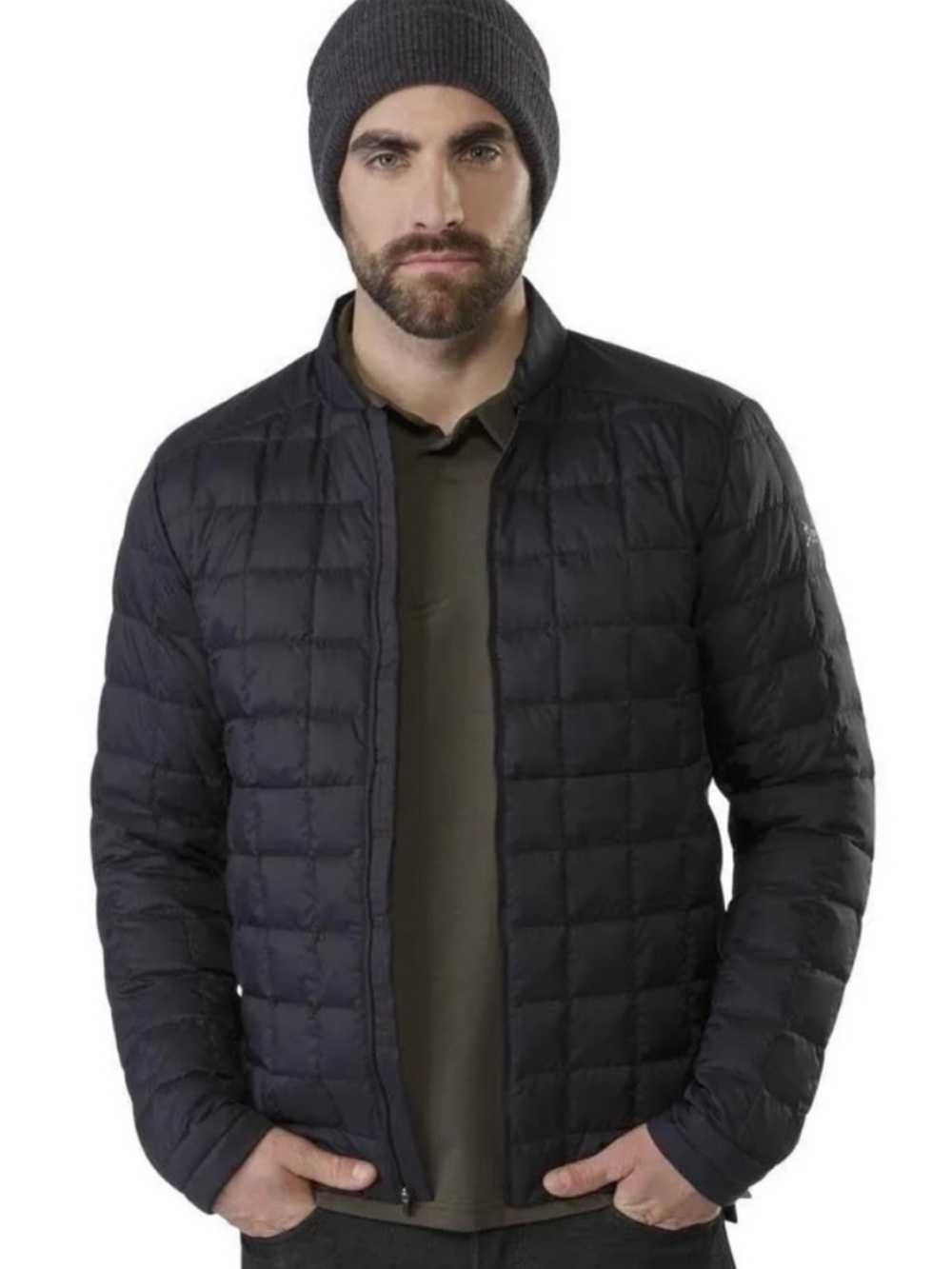 Arc’teryx Rico Jacket Lightweight Quilted Black Men’s Large 750 Down Full Zip